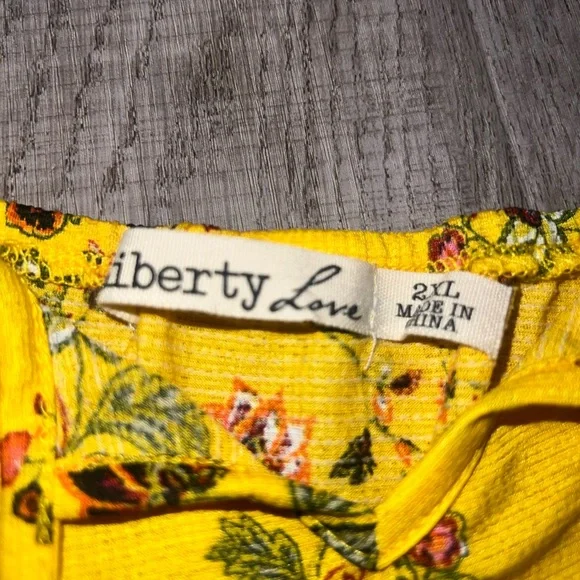 NWT Liberty Love Sunshine Yellow Floral Sundress Size 2X - Picture 7 of 9